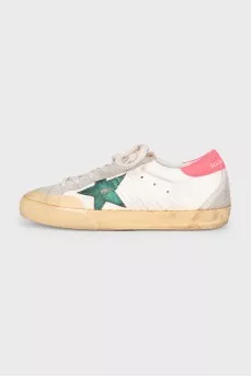 Super-Star distressed leather sneakers