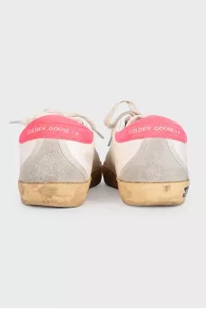 Super-Star distressed leather sneakers