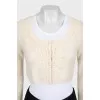 Cropped white cardigan