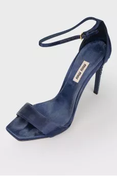 Dark blue stilettos with rhinestones