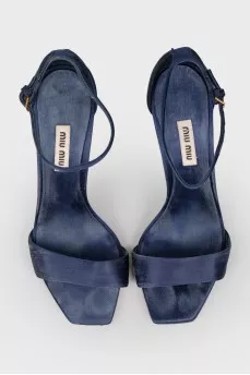 Dark blue stilettos with rhinestones