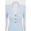 Fitted dress with buttons and tag