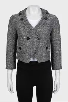 Gray cropped button-down jacket