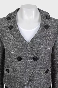 Gray cropped button-down jacket