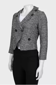 Gray cropped button-down jacket