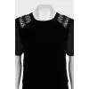 Black dress with perforated shoulders