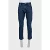Men's blue straight-leg jeans