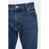 Men's blue straight-leg jeans