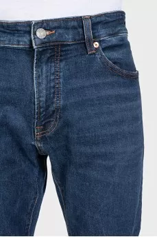 Men's blue straight-leg jeans