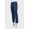 Men's blue straight-leg jeans
