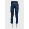 Men's blue straight-leg jeans
