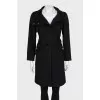 Fitted cashmere coat with belt