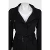 Fitted cashmere coat with belt