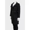 Fitted cashmere coat with belt