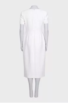 White fitted wool dress