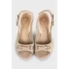 Python leather heeled sandals