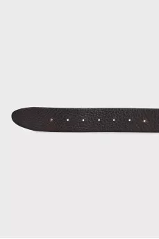 Two-tone leather belt with logo