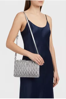 Silver leather Matelasse bag