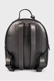 Silver leather backpack