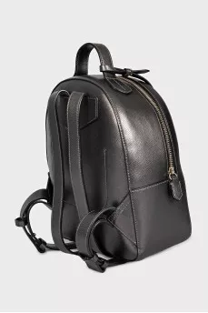 Silver leather backpack