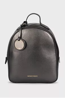 Silver leather backpack