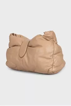 Сумка бежевого цвета из кожи