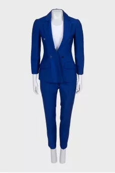 Blue wool suit with trousers