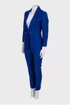 Blue wool suit with trousers