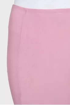 Pink silk skirt with a straight cut