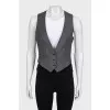 Gray wool button-down vest