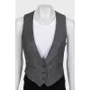 Gray wool button-down vest