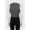 Gray wool button-down vest