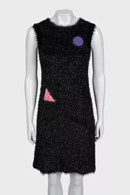 Black dress with contrasting stripes