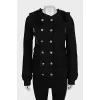 Cropped wool coat with gold buttons