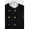 Cropped wool coat with gold buttons