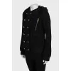 Cropped wool coat with gold buttons