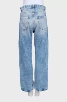 Blue jeans with accent pockets
