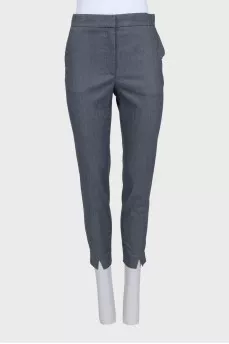 Grey tapered high-waist trousers
