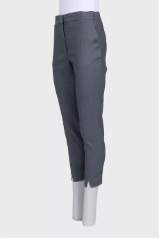 Grey tapered high-waist trousers