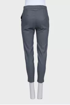 Grey tapered high-waist trousers