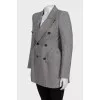 Double-breasted wool jacket with print