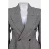 Double-breasted wool jacket with print