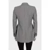 Double-breasted wool jacket with print