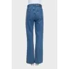 Blue high-waist straight-leg jeans