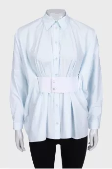 Blue shirt with a belt