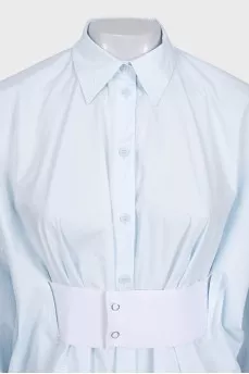 Blue shirt with a belt