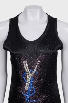Vintage T-shirt decorated with crystals