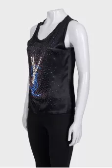 Vintage T-shirt decorated with crystals