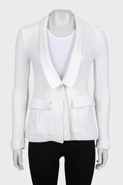 Fitted jacket with patch pockets