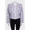 White printed jacket with detachable sleeves